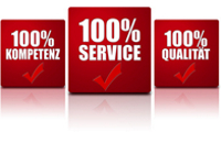 100% Service, 100% Kompetenz, 100% Qualität